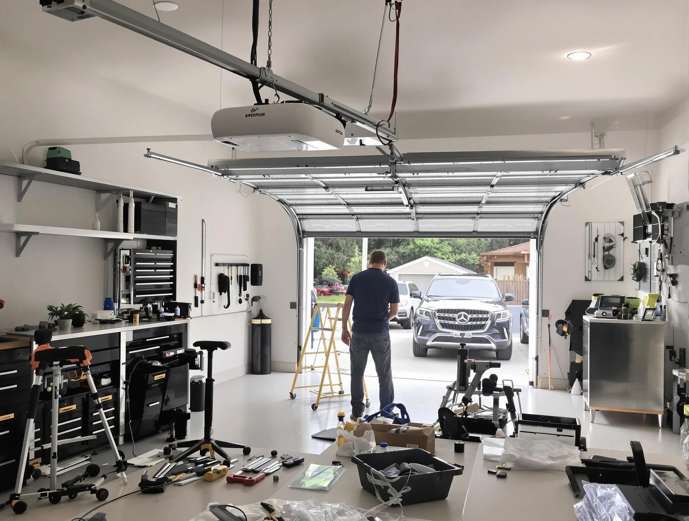 Garage door opener installation by Monroe Garage Door Repair in Monroe