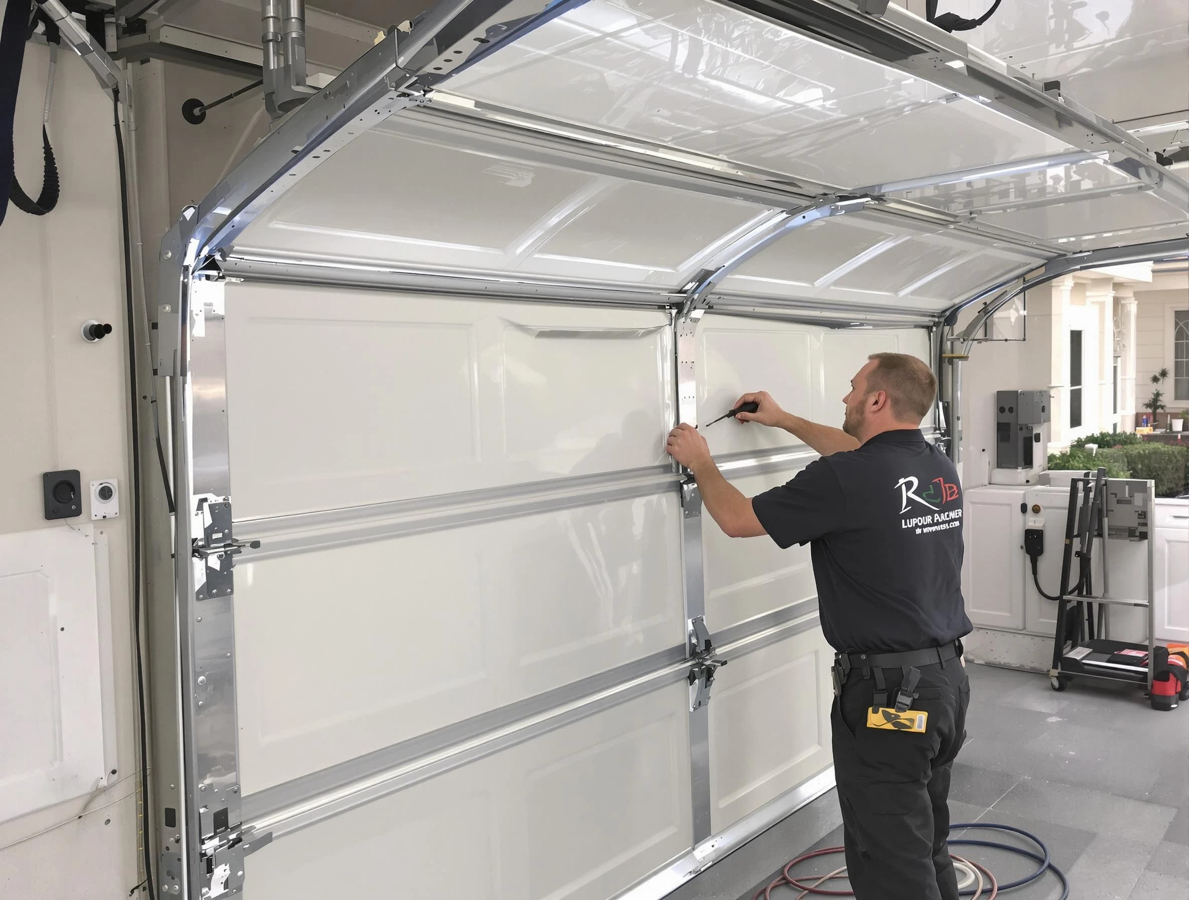 Monroe Garage Door Repair professional performing panel repair in Monroe