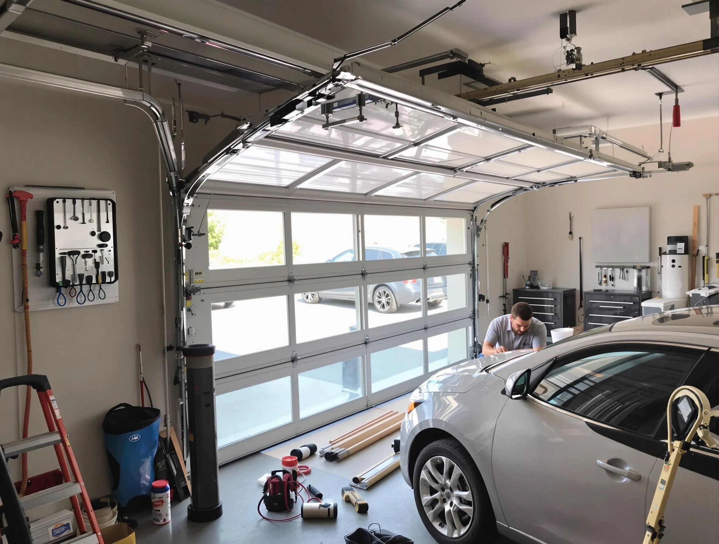 Garage door noise reduction service by Monroe Garage Door Repair in Monroe