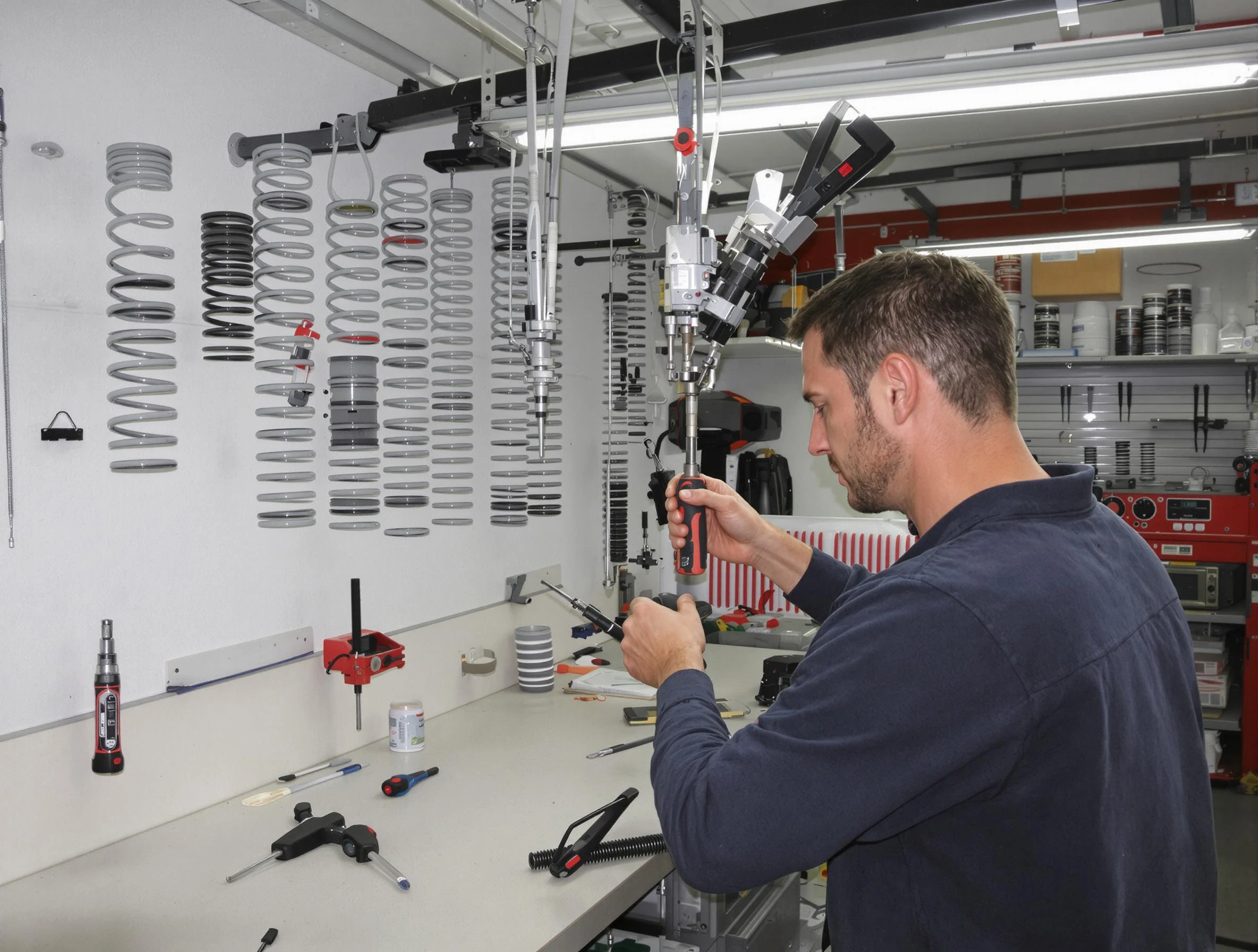Monroe Garage Door Repair safety certified technician performing precision spring replacement in Monroe